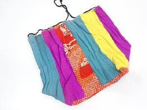 アンティーク　江戸縮緬パッチワーク巾着